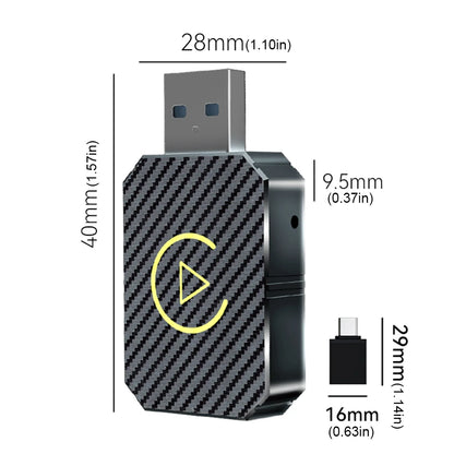 Wireless CarPlay & Android Auto Adapter — 2-in-1 Smart Mini Car AI Box with BT Wireless USB Dongle for OEM