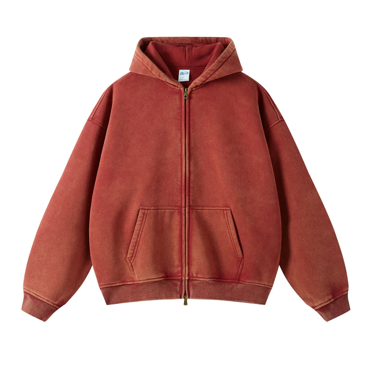 Batik Fleece Zipper Hoodie – Warm Ethnic Style Zip-Up Sweatshirt