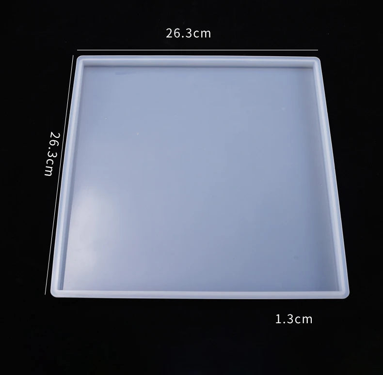 Large Rectangle Resin Tray Silicone Mold - DIY Epoxy Tea Plate Coaster Craft Making Mold