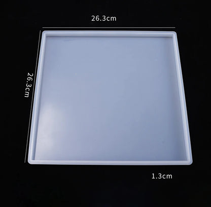 Large Rectangle Resin Tray Silicone Mold - DIY Epoxy Tea Plate Coaster Craft Making Mold