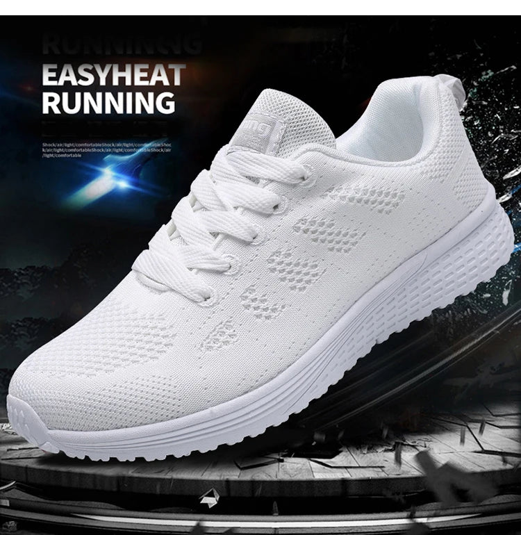 Women's Lightweight Lace-Up Flats – Fashionable Round Toe Nurse Sneakers, Comfortable Walking Shoes, Plus Size Available