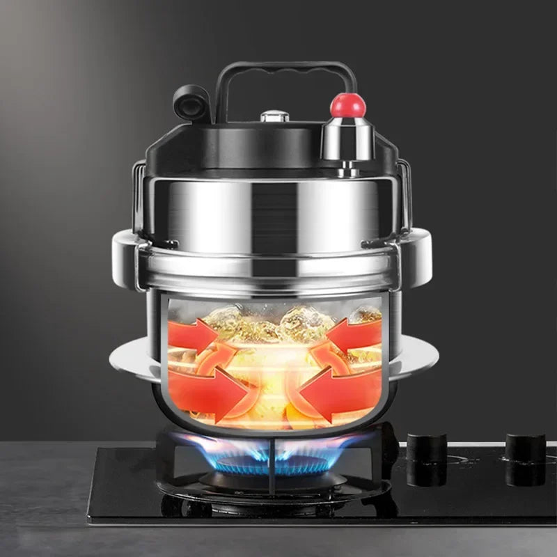 0.8-2L Outdoor Camping Small Pressure Cooker - 304 Stainless Steel Portable Rice Cooker for Kitchen Cooking
