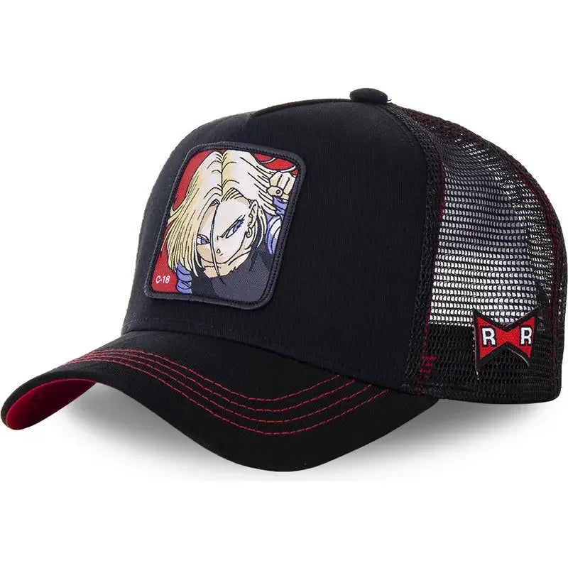 Dragon Ball Son Goku Trucker Cap - Embroidered Adjustable Mesh Sun Visor Hat for Men Summer Travel