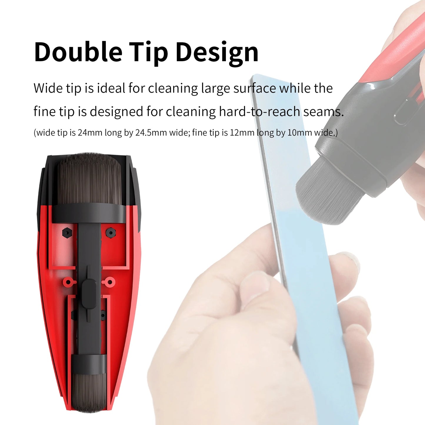 DSPIAE PT-RDB Retractable Double-Tip Dust Brush – Model Cleaning Tool for Assembly, Military & DIY Hobby Building
