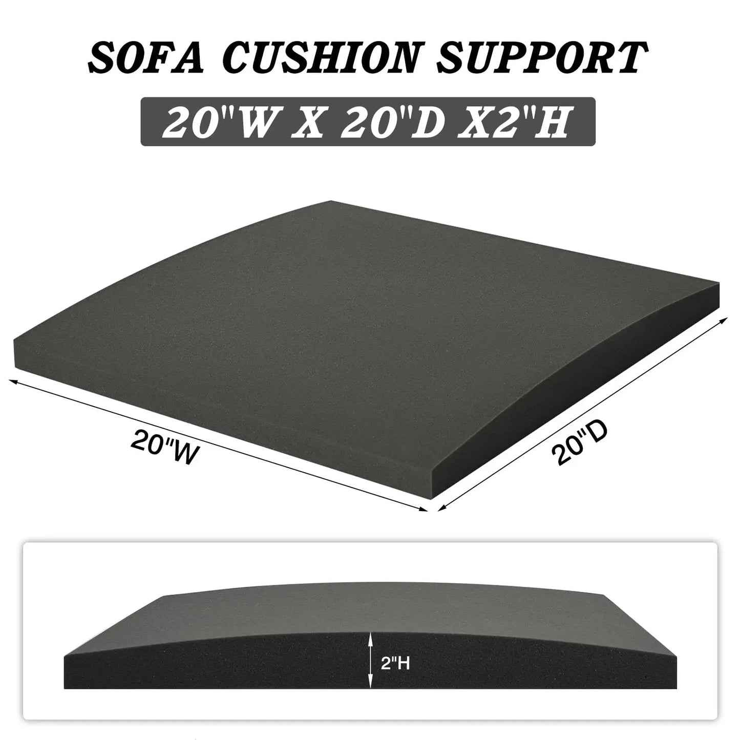 High-Density Foam Curve Cushion – 50x50x5cm Support Cushion for Sofa Sag Repair, 1/2/3pcs Replacement for Couch & Chair