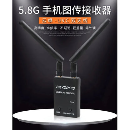 Skydroid 5.8GHz 150CH True Diversity FPV Receiver – UVC OTG for Android Smartphones, Tablets & VR Headsets