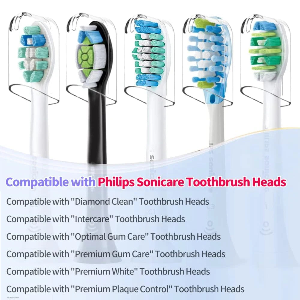 6PCS Reusable Toothbrush Head Covers - Protective Storage Caps Compatible with Philips Sonicare Electric Toothbrush Heads for Home & Travel