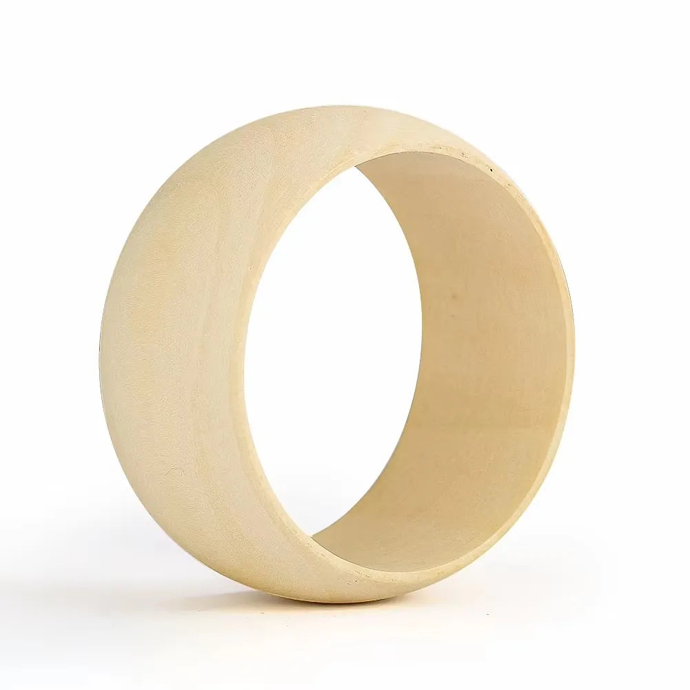 Women’s Elegant Natural Wood Square DIY Bracelet — Coffee Geometric Wooden Bangles Gift for Ladies