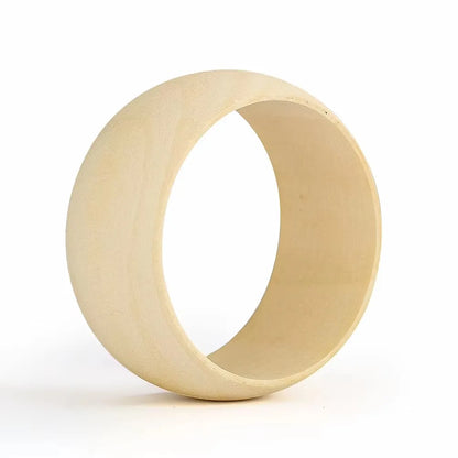Women’s Elegant Natural Wood Square DIY Bracelet — Coffee Geometric Wooden Bangles Gift for Ladies