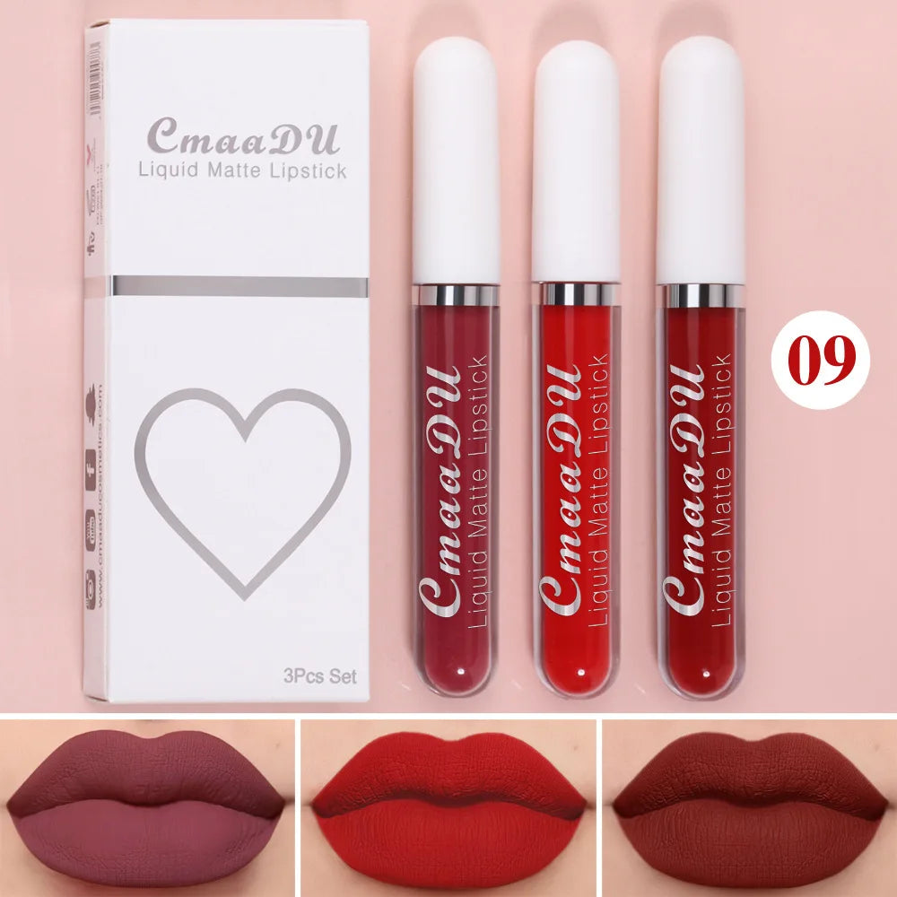 Sexy Long-Lasting Velvet Matte Lip Gloss – Waterproof, Non-Stick Red Liquid Lipstick for Women