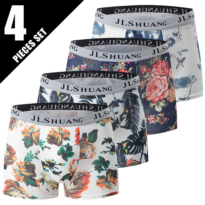 4/10 Pack Men's & Teen Boys' Boyshort Underwear – Comfy Elastic Waist, Parent-Child Matching, Multi-Size Fashion Shorts