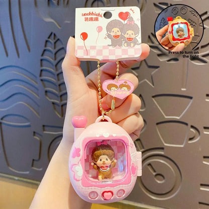 Mini Retro TV Light-Up Keychain – Y2K Aesthetic Doll Charm, Cute Bag Accessory & Birthday Gift