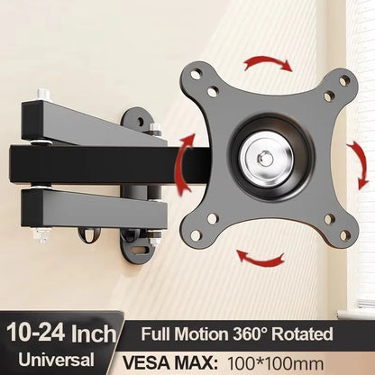 Universal Adjustable TV Wall Mount Bracket – Rotatable Holder for 14-32" LCD & LED Flat Panel Monitors