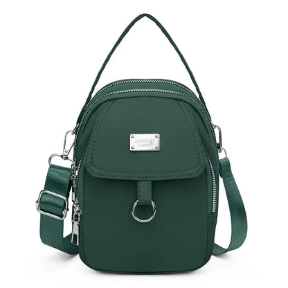 Lightweight Nylon Women’s Crossbody Bag – Casual Mini Shoulder Handbag with Multiple Zip Compartments, Tote Purse for Daily Use