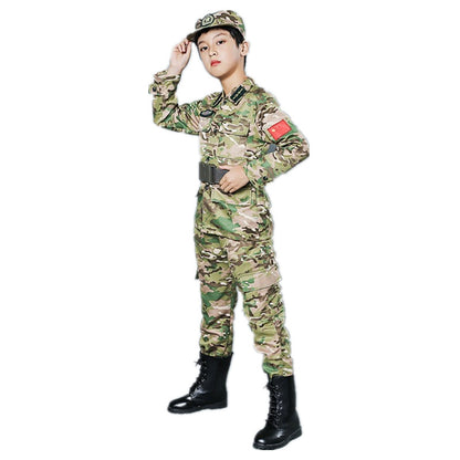 Kids Soldier Costume – Army Camouflage Party Outfit for Boys with Pistol, Compass & Whistle