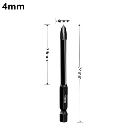 Cross Hexagonal Ceramic Tile Drill Bit – Alloy Triangular Glass, Ceramic & Concrete Hole Opener, Sizes 3-12mm