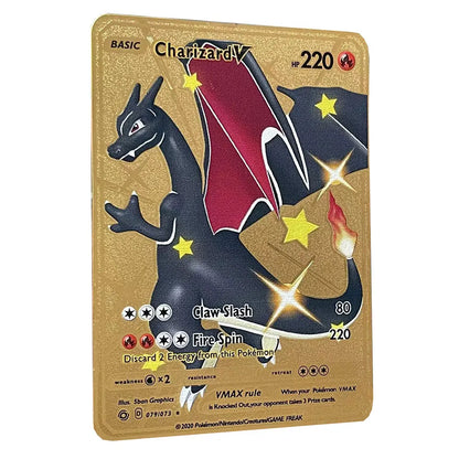 2025 Metal Pokémon Card - Arceus Charizard Mewtwo VMAX GX EX Gold Anime Collectible Card