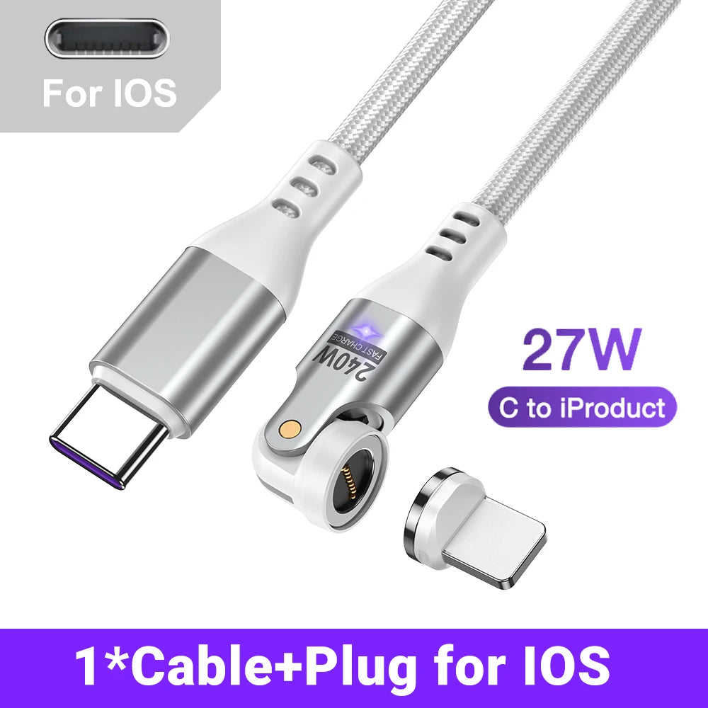 AUFU 240W Magnetic USB-C Cable - 100W PD 3.1 Fast Charging Wire for MacBook, iPad, Laptop & iPhone 15