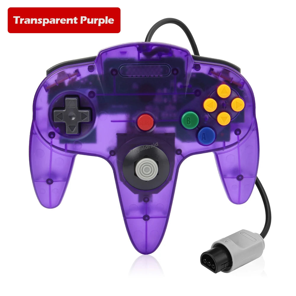 Wired Transparent N64 Gamepad Controller – Joystick for Nintendo 64 Console Accessories