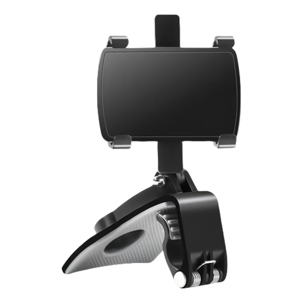Car Dashboard Phone Holder – 360° Rotating Auto Grip Bracket, Foldable Rearview Mirror Navigation Mount