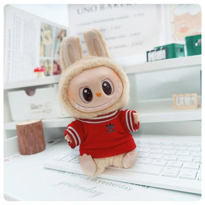 15/17cm Labubu V1 V2 Doll Clothing Set – Fashion Hoodie & Pants, Korean Idol Style DIY Accessories Toy Gift