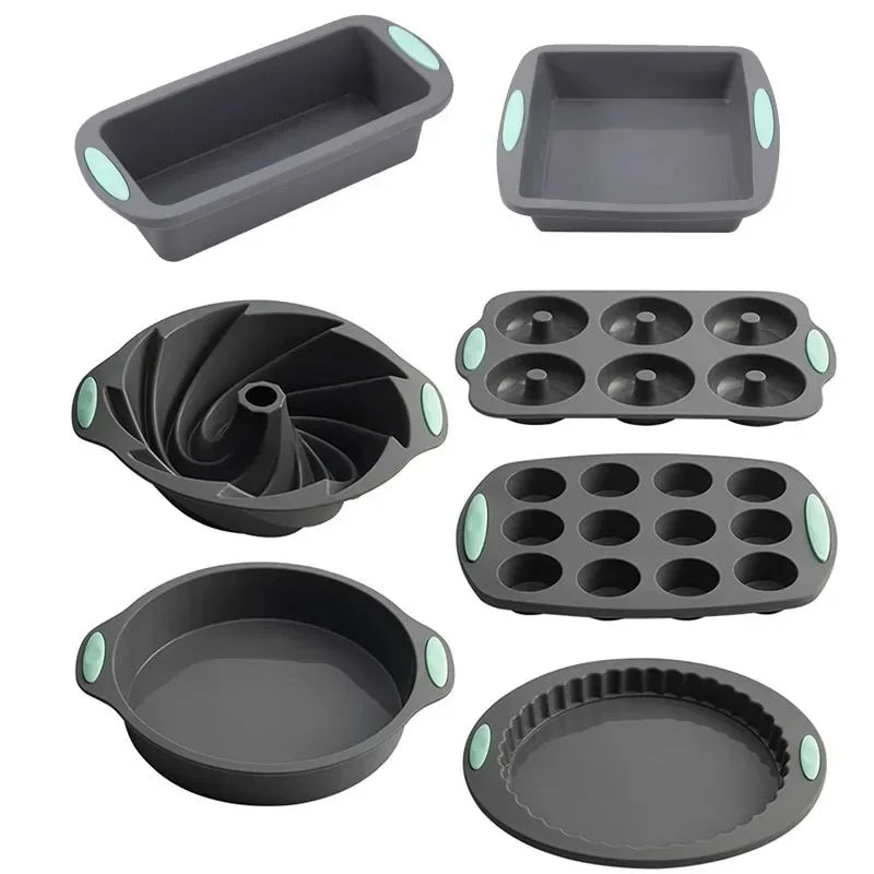 3D Silicone Bread and Muffin Mold Set - Heat Resistant, Non-Stick Kitchen Bakeware for Cakes and Pastries