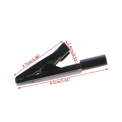 2Pcs Insulated Alligator Clips - 2mm Banana Female Adapter Test Leads for Multimeter and Battery Testing