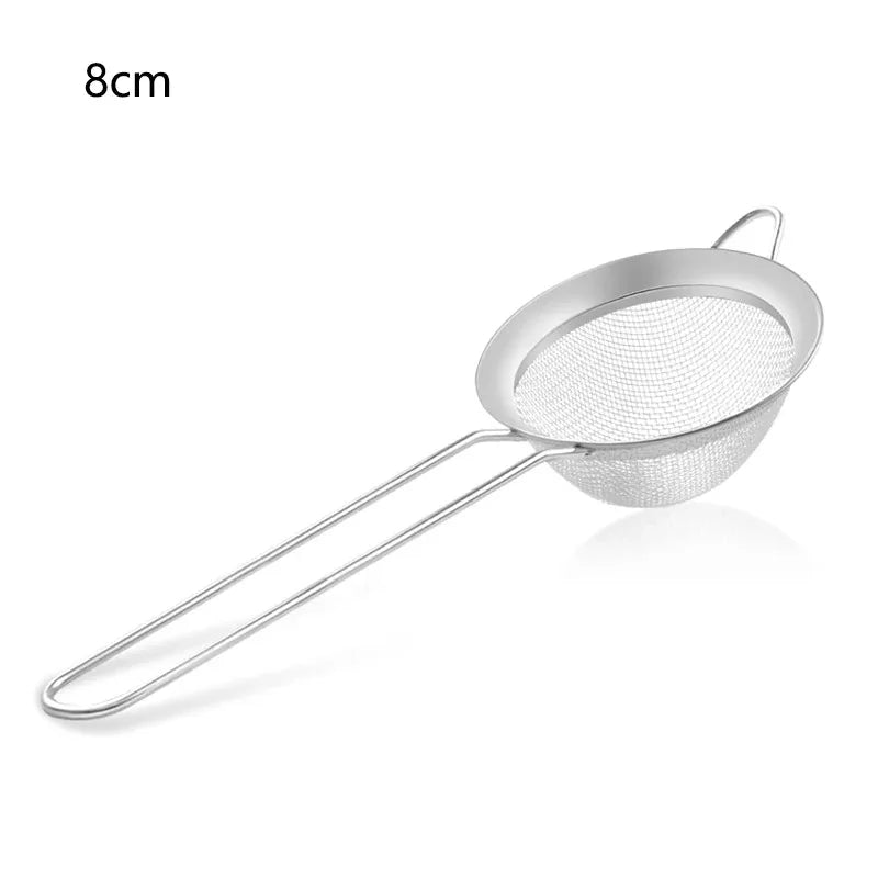 Stainless Steel Mesh Sieve Slotted Spoon – Kitchen Strainer for Baking, Pastry, Oil, and Flour Sifting