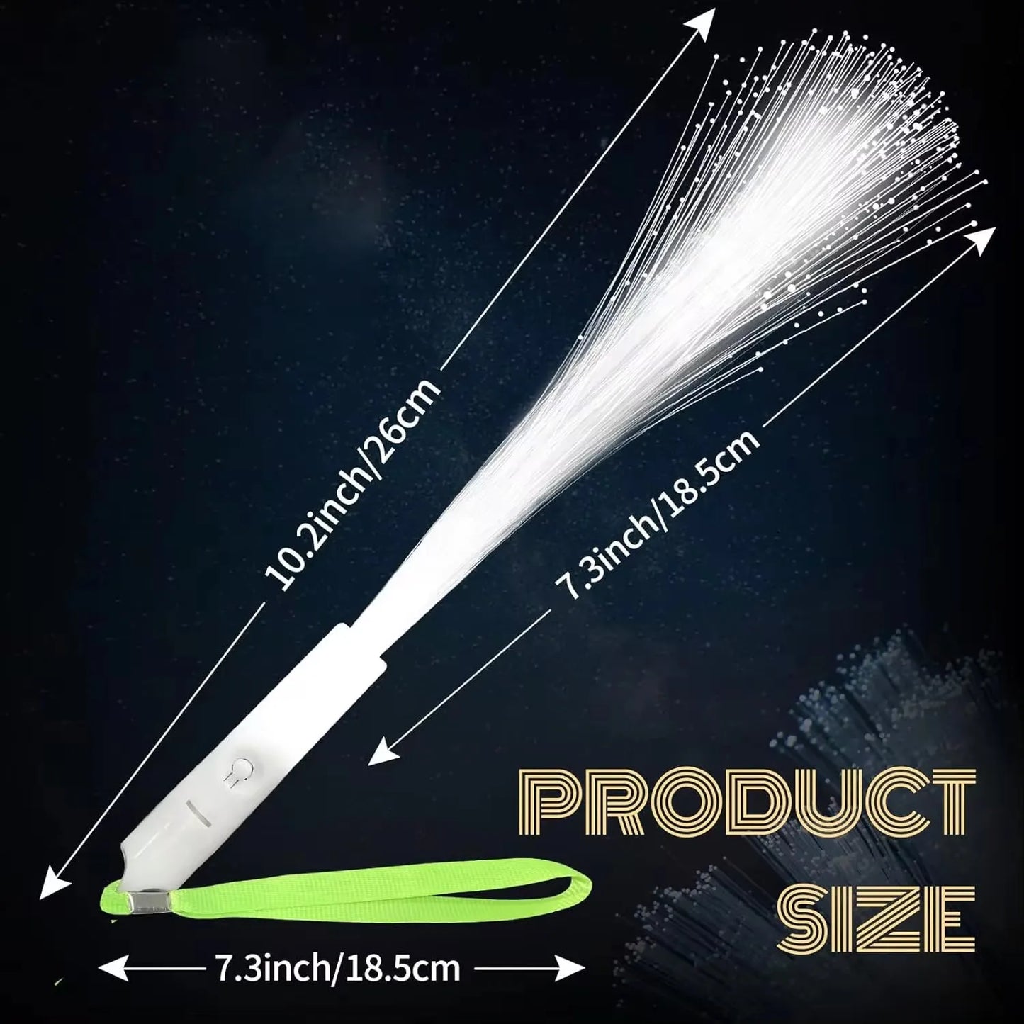 12-96PCS LED Fiber Optic Wands – Light Up Fiber Optic Stick with 3 Modes, White Glow Sticks for Wedding, Birthday Party, Bridal Shower