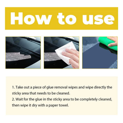 Adhesive Remover Wet Wipes - Cleaner for Glue, Tape, Labels & Marker Residue