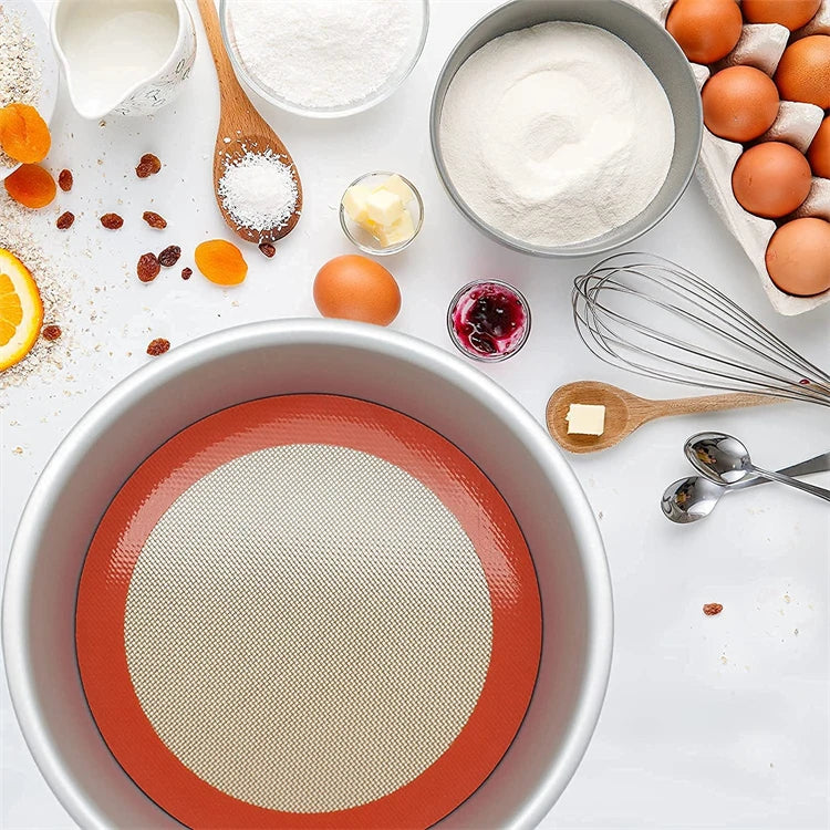 LMETJMA Round Silicone Baking Mats – Non-Stick, Food-Grade & Reusable for Macarons, Cookies & Oven Use