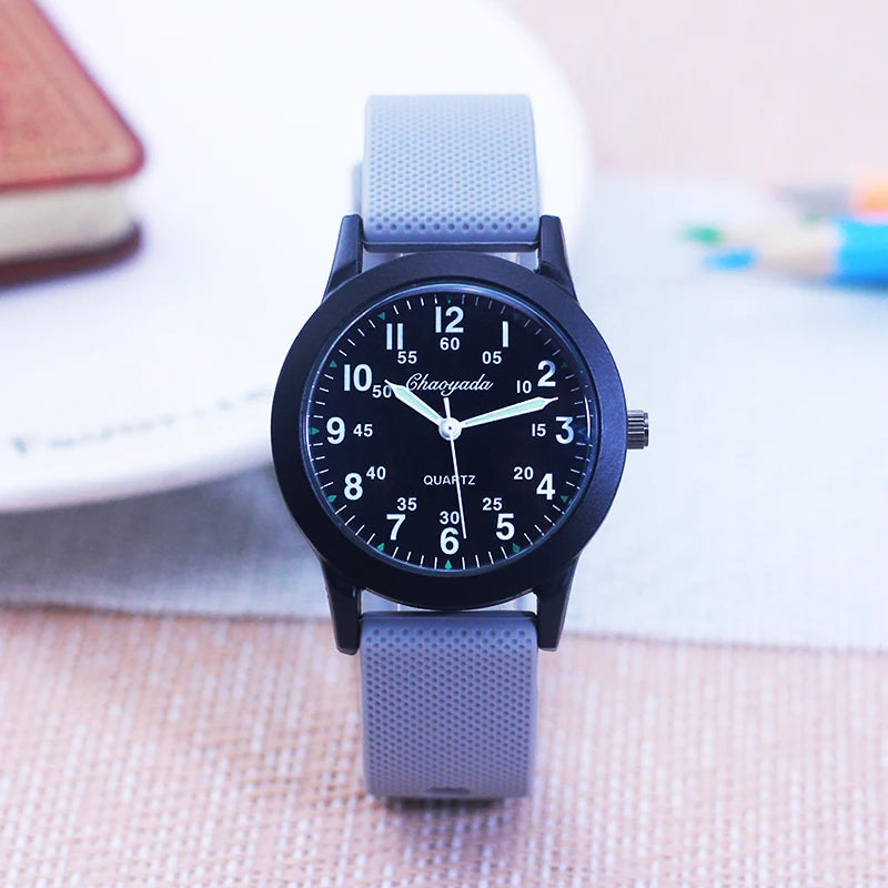 Children's 60-Minute Scale Quartz Wristwatch - Silicone Strap Watch for Boys & Girls, Junior High & Elementary School Exam Watch