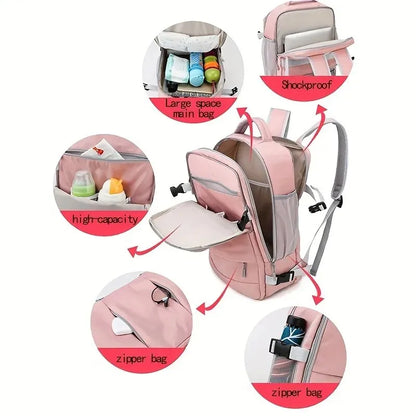 Large Capacity Multifunction Travel Backpack - Journey Backpack with Shoe Storage and Multilayer Luggage Compartments