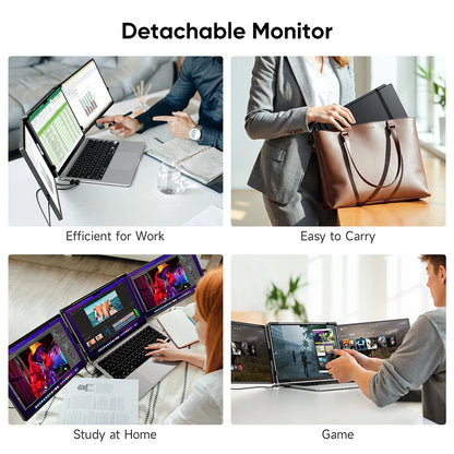 Dopesplay 14.1" Portable Laptop Screen Extender – Dual/Triple FHD 1200P IPS Monitor for Windows, Mac & Android