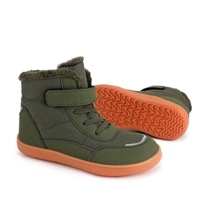 Kids Wide Toe Snow Boots - Warm Minimalist Barefoot Winter Shoes for Boys & Girls Toddlers