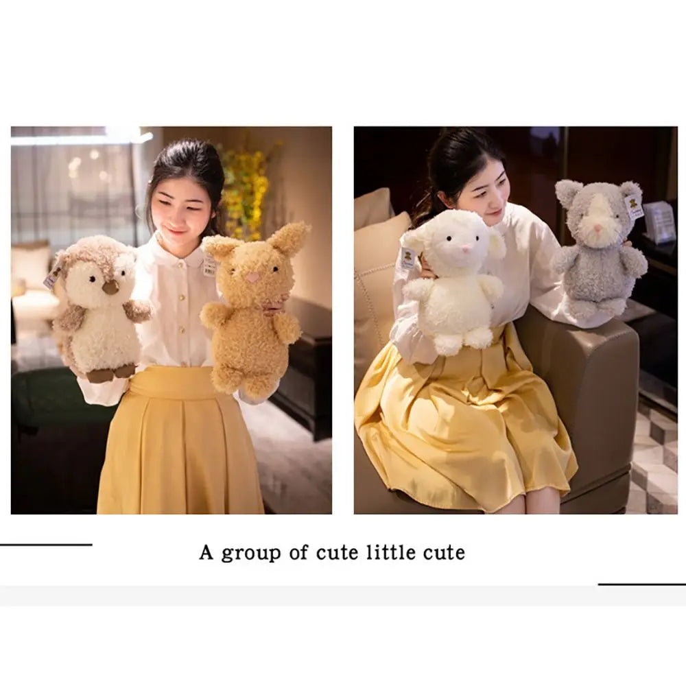 Kawaii Furry Plush Toys | Fox, Owl, Pig, Lamb, Chick & Duck Stuffed Animals for Kids & Adults