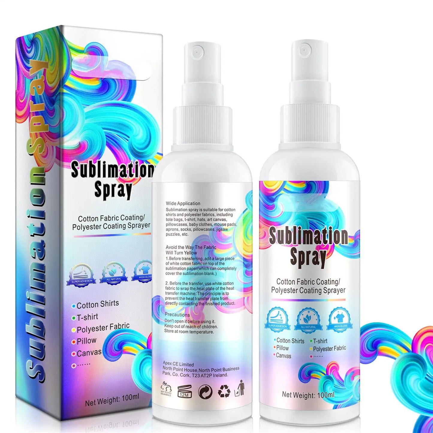 100ml Quick Dry Sublimation Protective Coating Spray – No-Bake Art Fixing & Decontamination Spray for Home & Craft Use