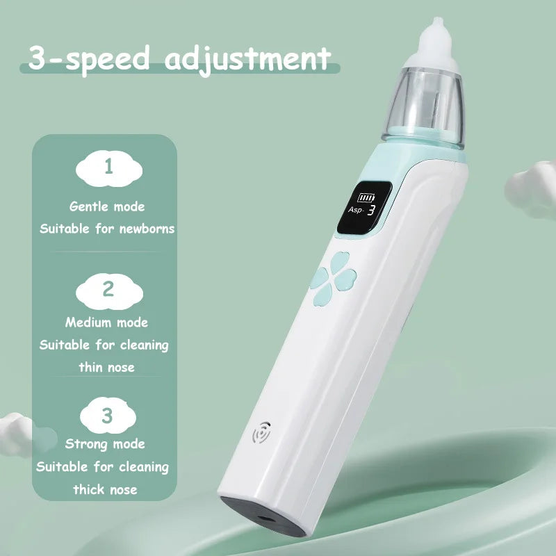 3-in-1 Rechargeable Nasal Aspirator - Portable Electric Nose Cleaner for Babies and Children