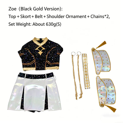 Women's Black Shiny Cosplay Suit - Halloween Party & Birthday Show Costume Outfit