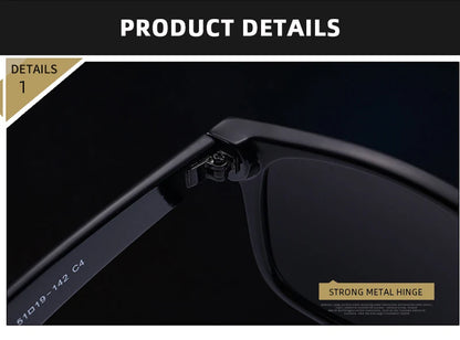 Classic Square Polarized Sunglasses – Retro Black Anti-Glare Driving Shades for Men & Women
