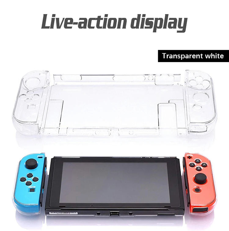 High Transparency PC Protective Case for Nintendo Switch – Ultra-Thin Full Coverage Handle & Split Protection