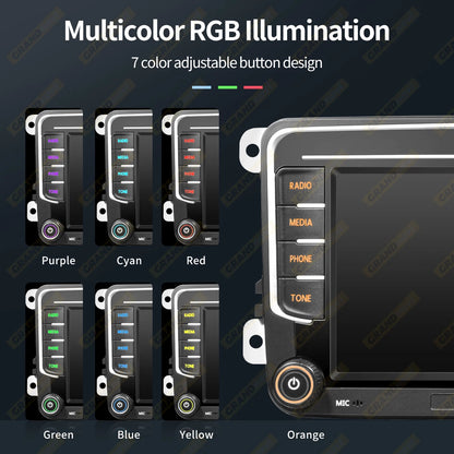 GRANDnavi Android 13 Car Radio GPS - 2Din Multimedia Player for VW, Skoda Octavia, Golf 5/6, Passat B6, Polo, Jetta