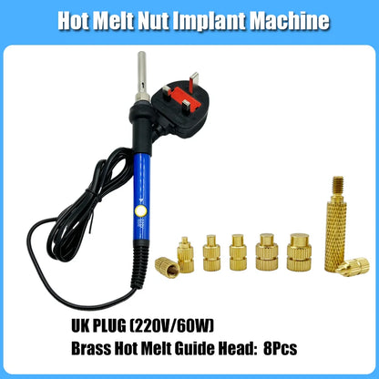 Heat Set Insert Kit for 3D Printing – M2–M6 Brass Threaded Nuts & Soldering Iron Tip for Plastic Insertion