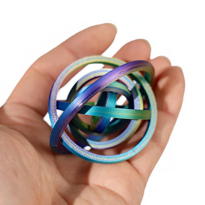 3D Printed Hex Ring - Colorful Rotating PLA Novelty Finger Ring & Desktop Toy