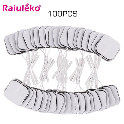 100/50pcs 5x5cm Muscle Stimulator Electrode Pads – Self-Adhesive Non-Woven Replacement for TENS Therapy Machines