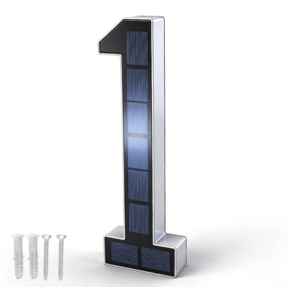 12CM Solar House Number Light - LED Outdoor Address Sign with Light Sensor for Home & Doorway