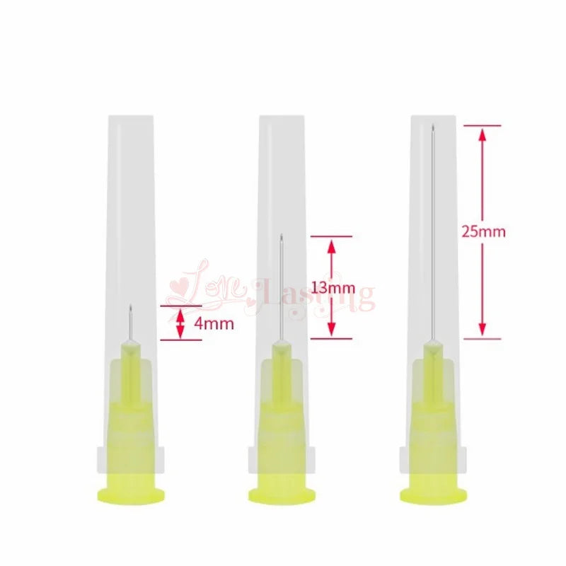 25pcs Disposable Sharp Needles (18G 25G 27G 30G 31G 32G 34G) - Sterile Stainless Steel for Hyaluronic Acid & Tattoo Use