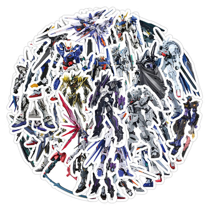 GUNDAM Anime Stickers - 10/30/55-Piece Waterproof Cartoon Graffiti Decals for Phones, Motorcycles, Luggage and Notebooks