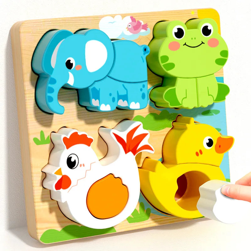Montessori Wooden Building Blocks – Early Learning Educational Color & Shape Puzzle Toys for Kids