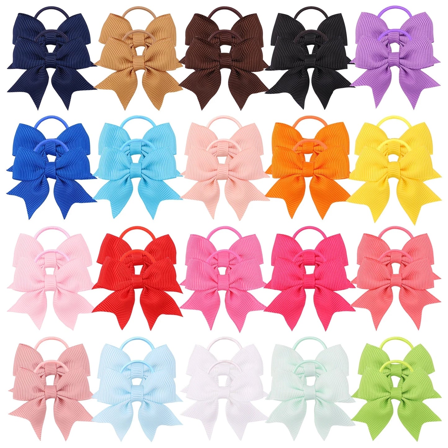 20/30/40pcs Babies Tiny 2-Inch Hair Bows Rubber Bands – Ponytail Holders for Baby Girls & Infants Hair Accessories